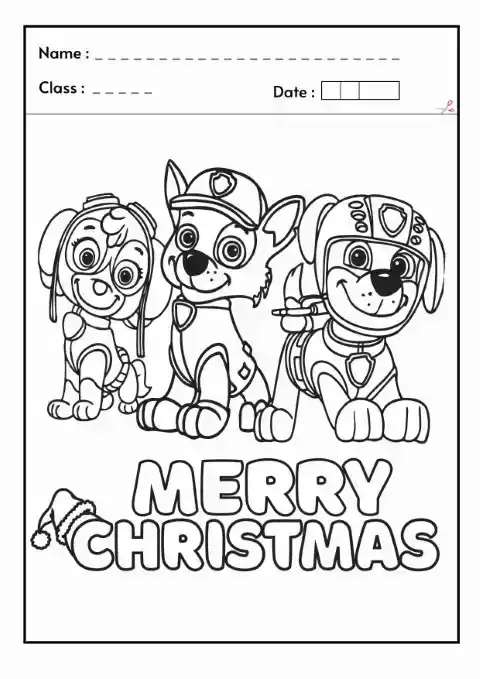 paw petrol free printable christmas coloring pages
